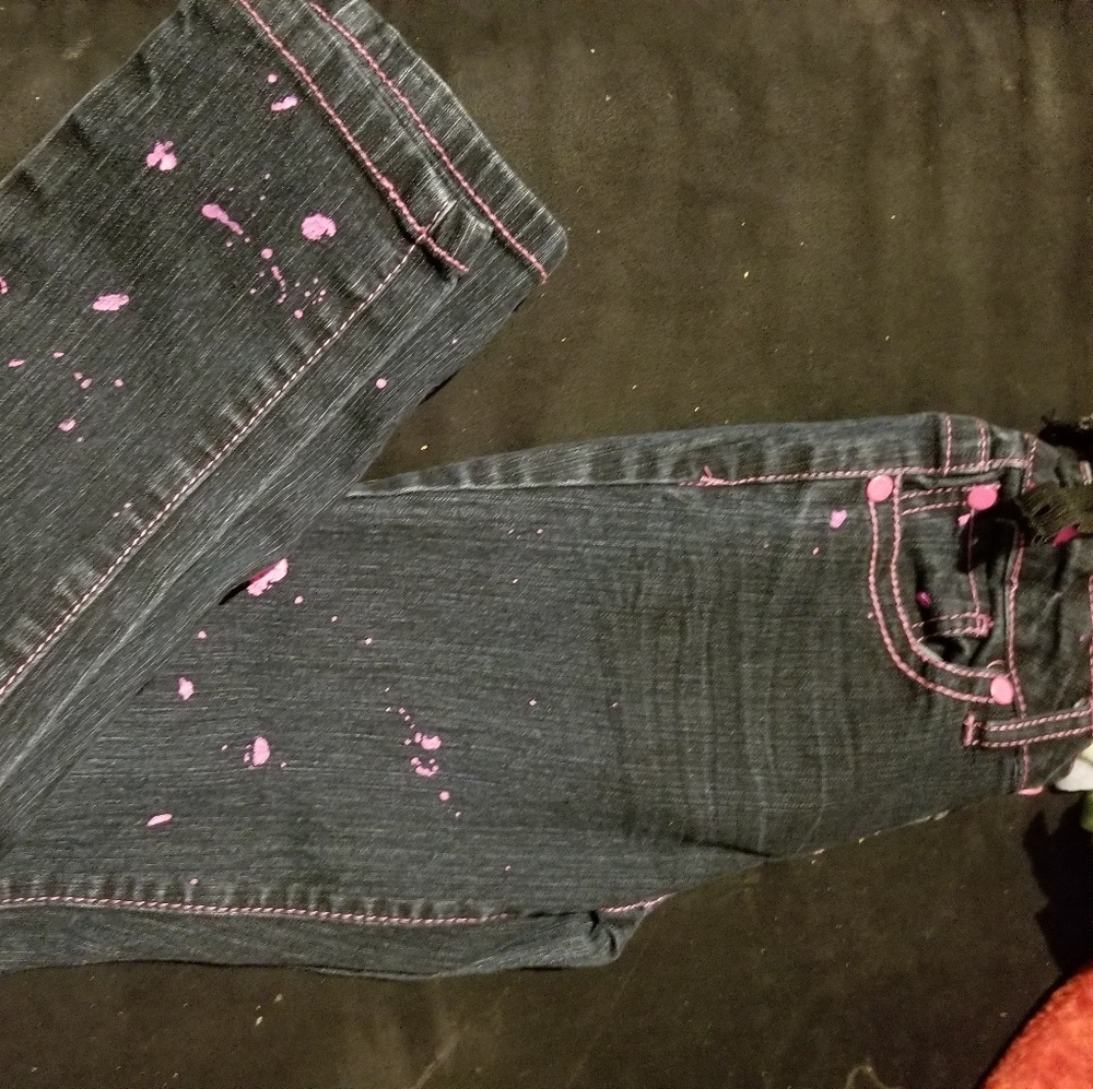 Girl paint splatter paint Jean's